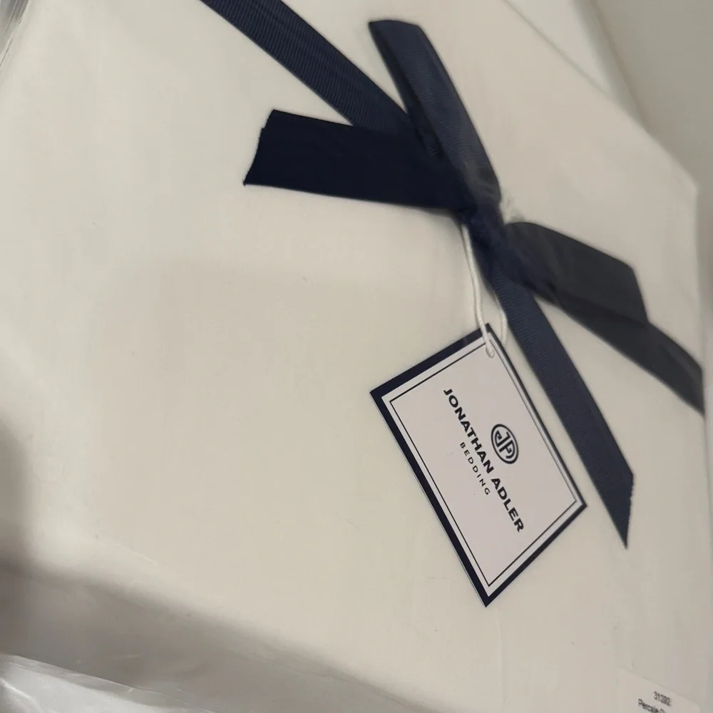 Jonathan Adler KING Pristine White Duvet Cover